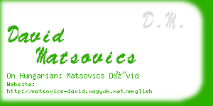 david matsovics business card